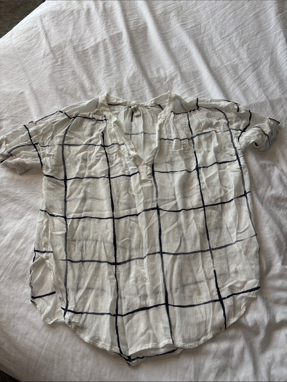 Gentle Fawn White Windowpane Button-Front Shirt